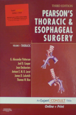 Pearson's Thoracic & Esophageal Surgery 3th. Edition 2 Vol. Set
