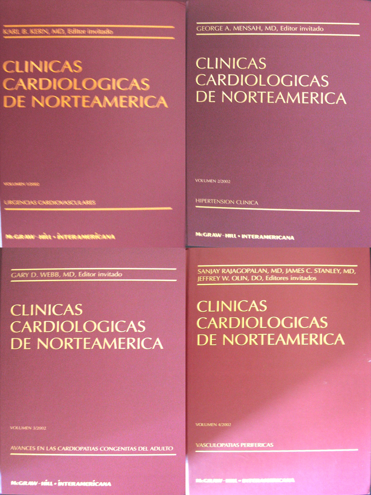 Libro: Clinicas Cardiologicas 4 Vols. Autor: Clinicas de Norte America