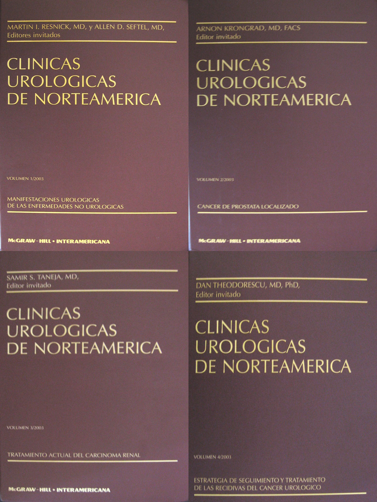 Libro: Clinicas Urologicas 4 Vols. Autor: Clinicas de Norte America